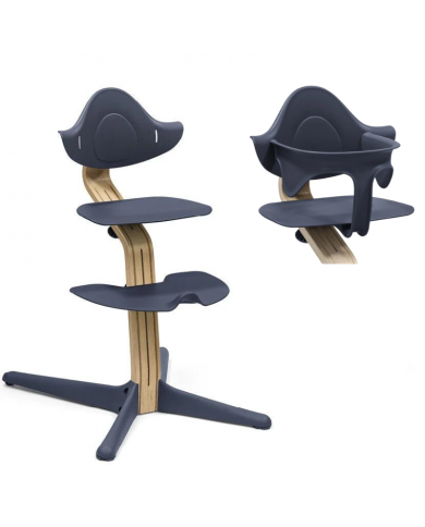 Stokke® Nomi® Stuhl Oak / Navy + Babyset gratis