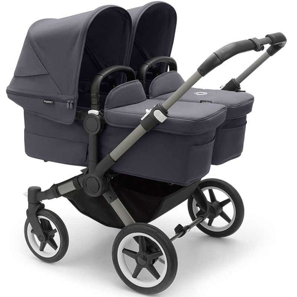 Bugaboo Donkey 5 Twin Gestell (Graphit) / Stoff (Sturmblau) / Dach (Sturmblau)