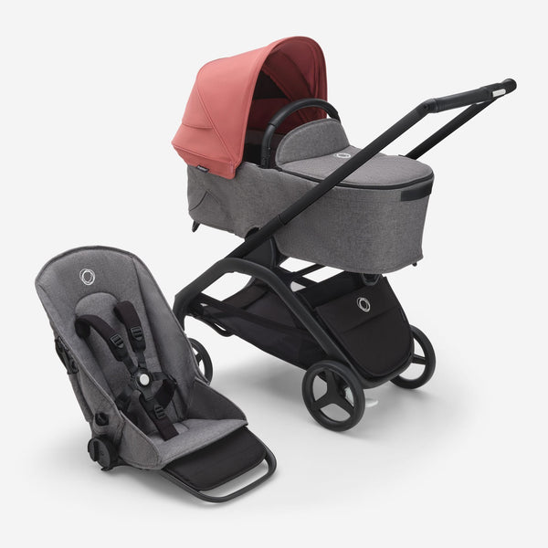 Bugaboo Dragonfly Black/Grau Meliert/Morning Red