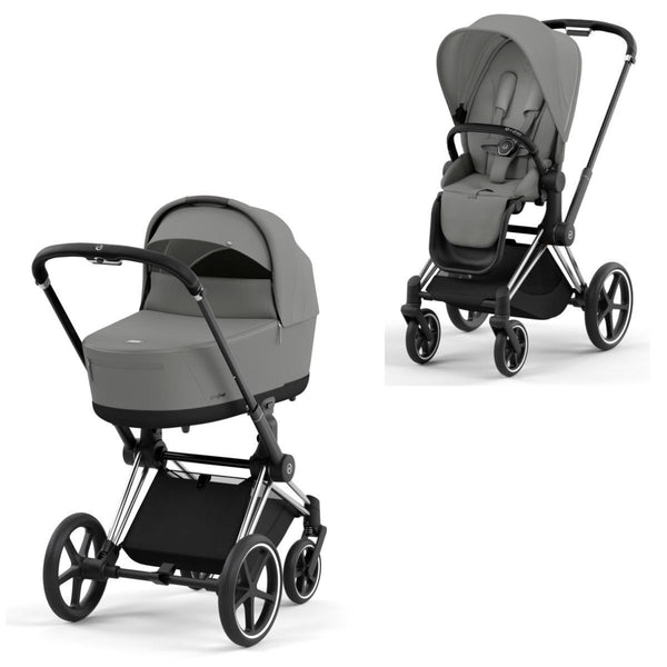 Cybex Priam Set Gestell (Chrome Black) /Stoff (Mirage Grey)