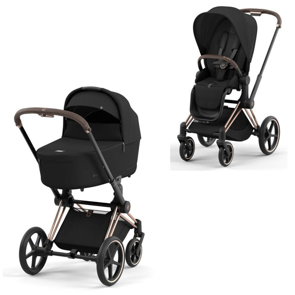 Cybex Priam Set Gestell (Rosegold) /Stoff (Sepia Black)