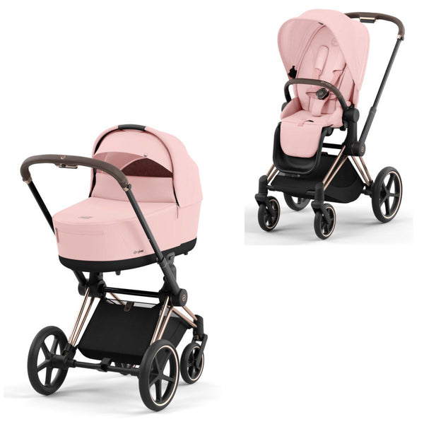 Cybex Priam Set Gestell (Rosegold) /Stoff (Peach Pink)