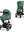 Cybex Priam Set Gestell (Chrome Black) /Stoff (Leaf Green)