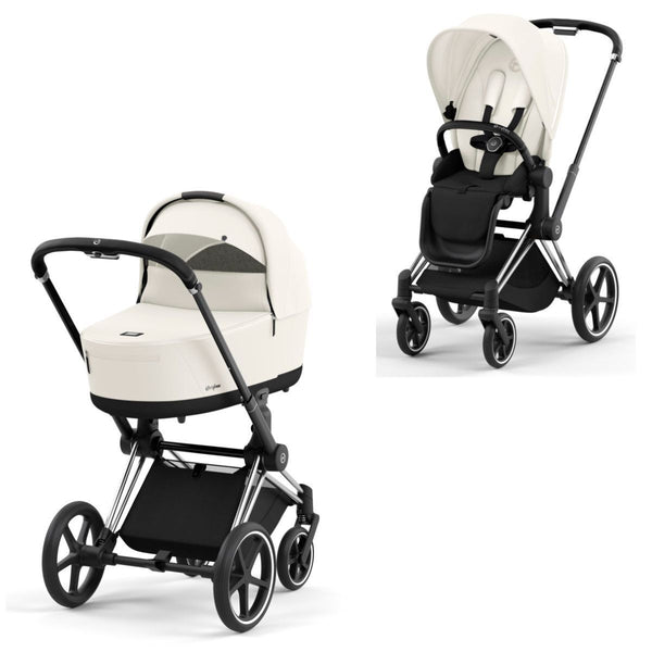 Cybex Priam Set Gestell (Chrome Black) /Stoff (Off White)