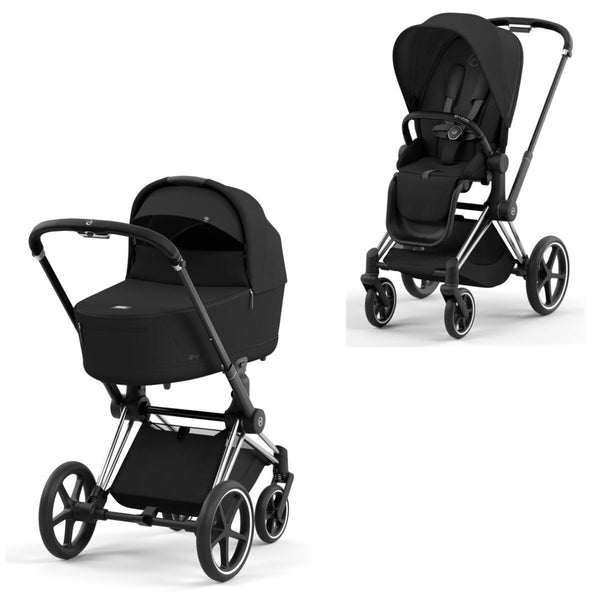 Cybex Priam Set Gestell (Chrome Black) /Stoff (Sepia Black)