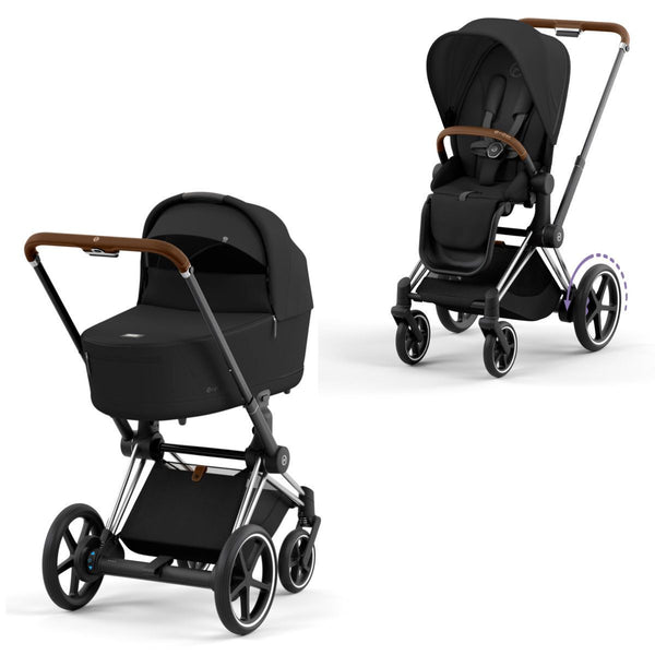 Cybex e-Priam Set Gestell (Chrome Brown) /Stoff (Sepia Black)