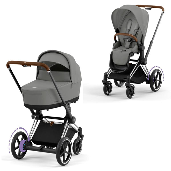 Cybex e-Priam Set Gestell (Chrome Brown) /Stoff (Mirage Grey)